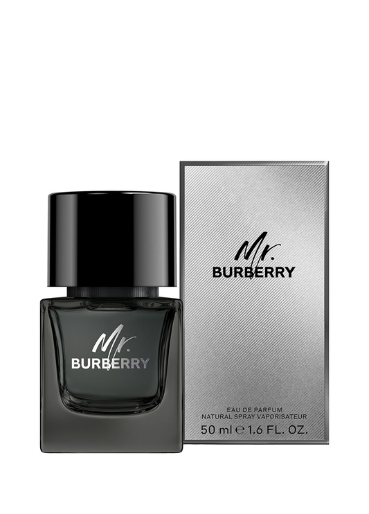 Burberry Mr. Burberry Eau de Parfum bottle and packaging on a white background