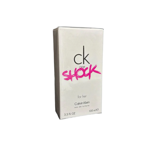 Calvin Klein CK One Shock for her perfume packaging on a white background