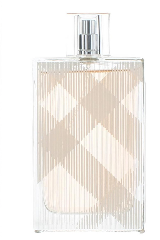 Perfume bottle with checkered design on a white background