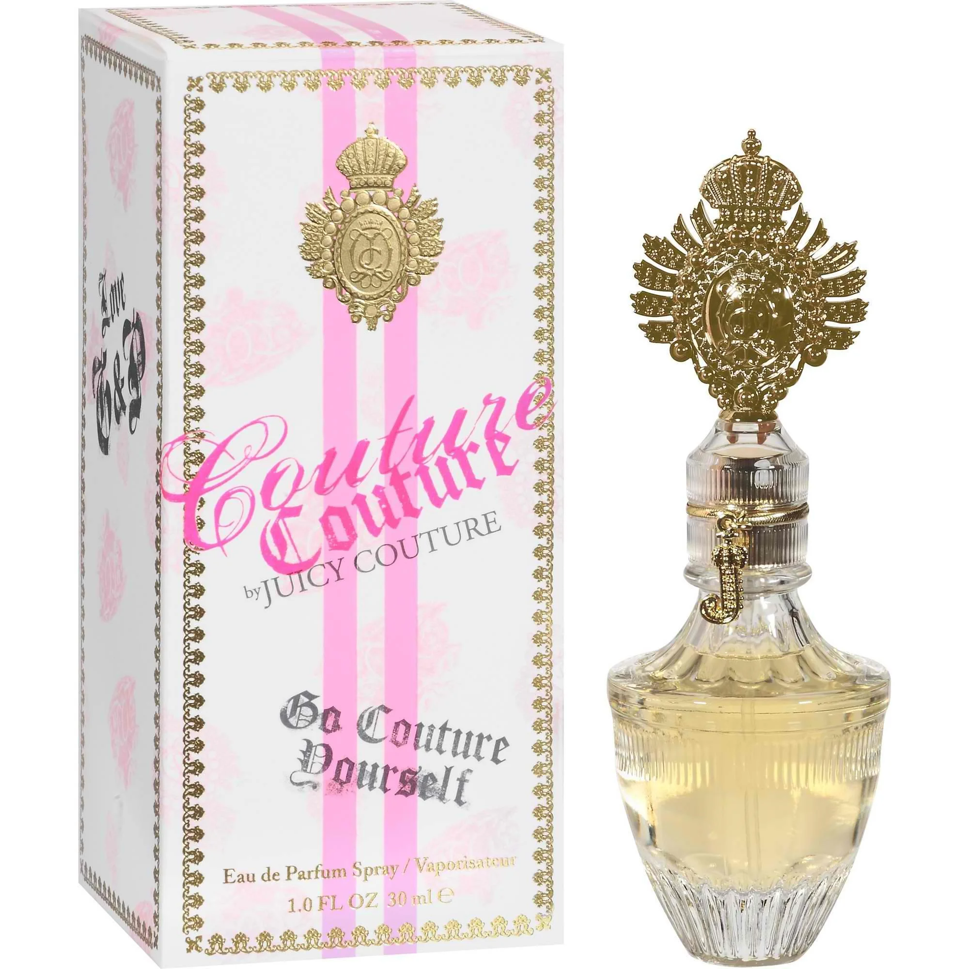 Juicy Couture perfume bottle and packaging on a white background