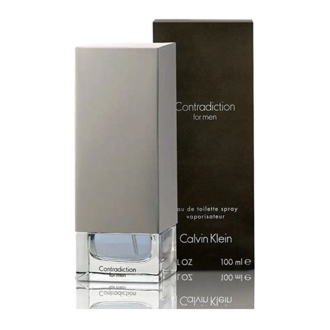 Calvin Klein Contradiction for men perfume bottle and packaging on a white background
