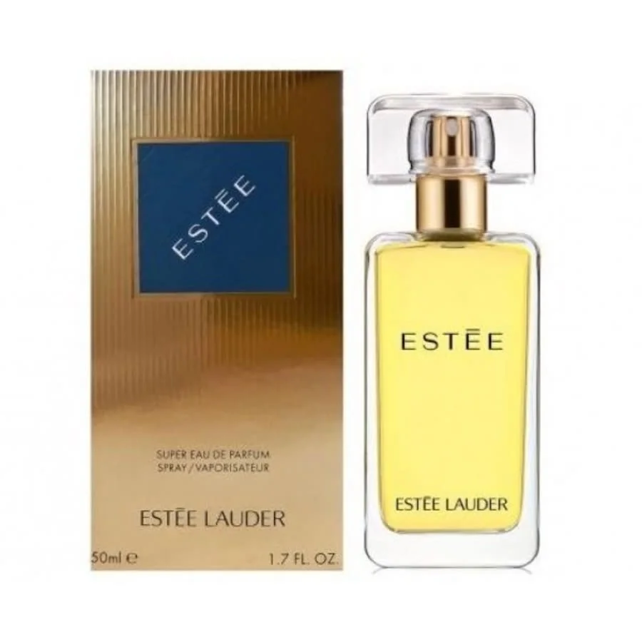 Estée Lauder perfume bottle and packaging on a white background