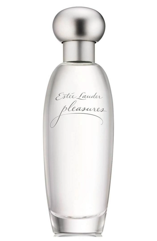 Estée Lauder Pleasures perfume bottle on a white background
