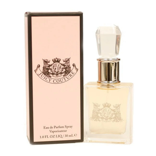 Juicy Couture perfume bottle and packaging on a white background