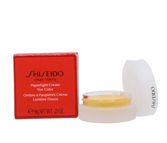 Shiseido Papierlight Cream Eye Color with red packaging on a white background
