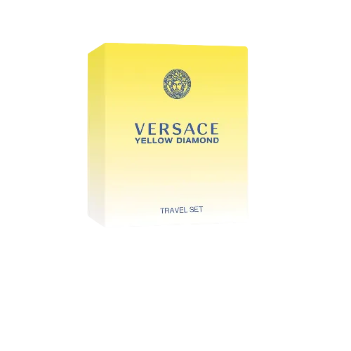 Versace Yellow Diamond travel set packaging on a white background