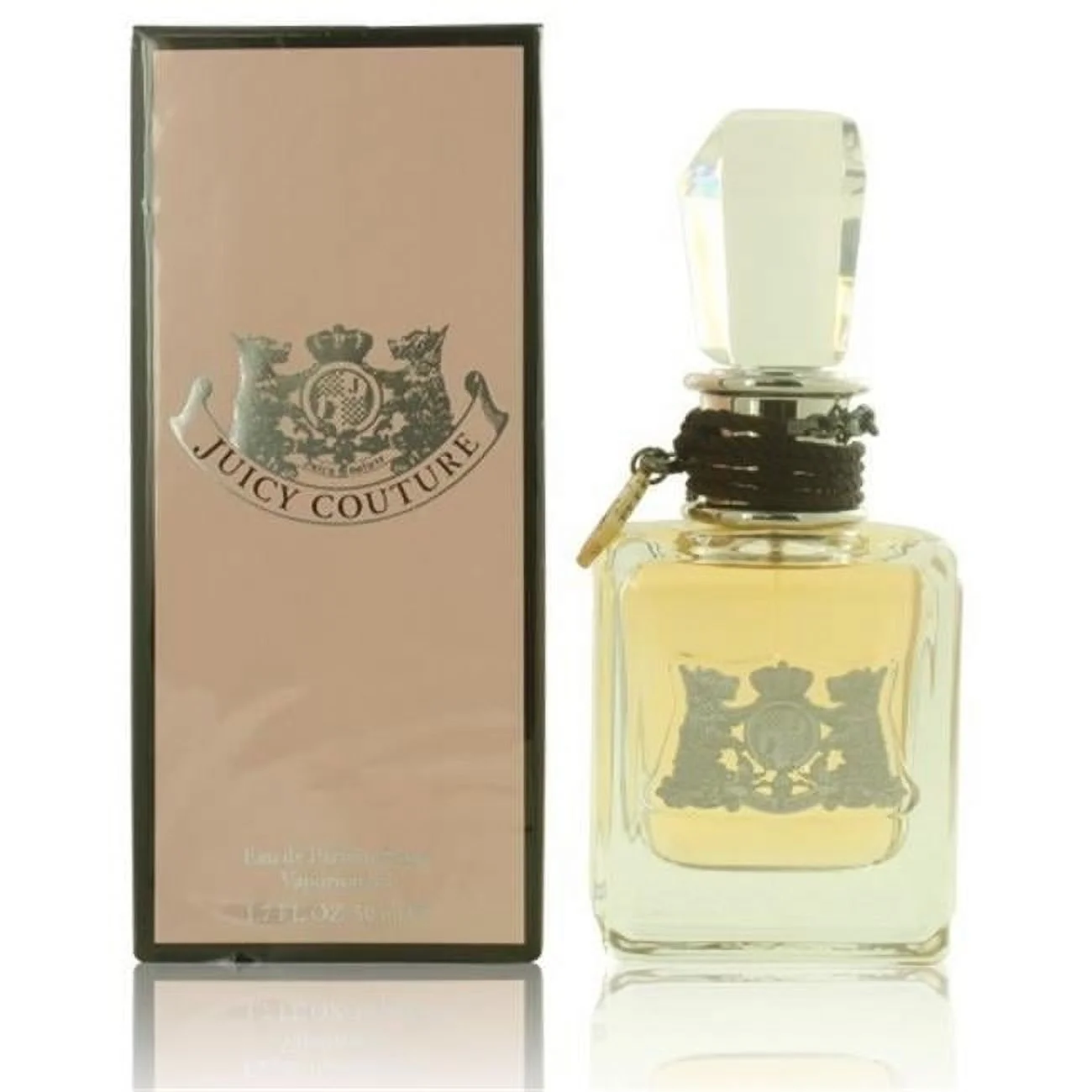 Juicy Couture perfume bottle and packaging on a white background