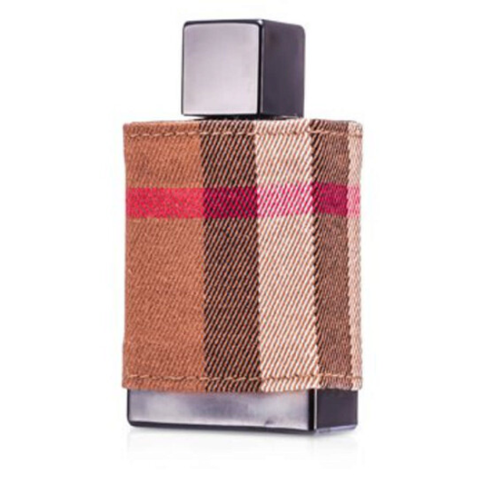 Perfume bottle with checkered design on a white background