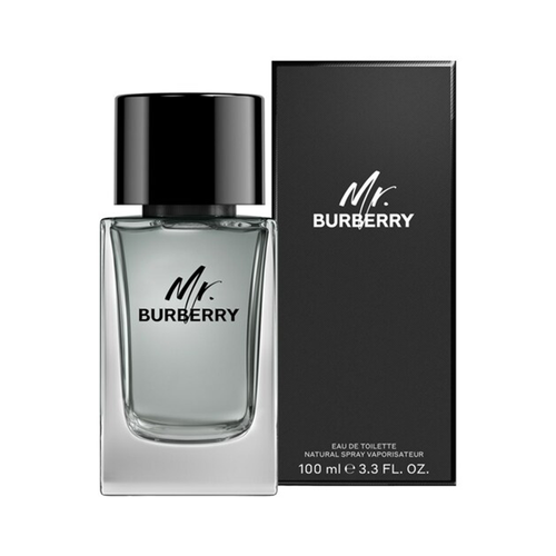 Mr. Burberry perfume bottle and packaging on a white background