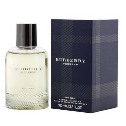 Burberry Weekend men's eau de toilette bottle and packaging on a white background