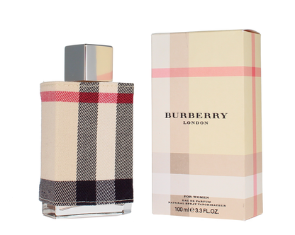 Burberry London perfume bottle and packaging on a white background