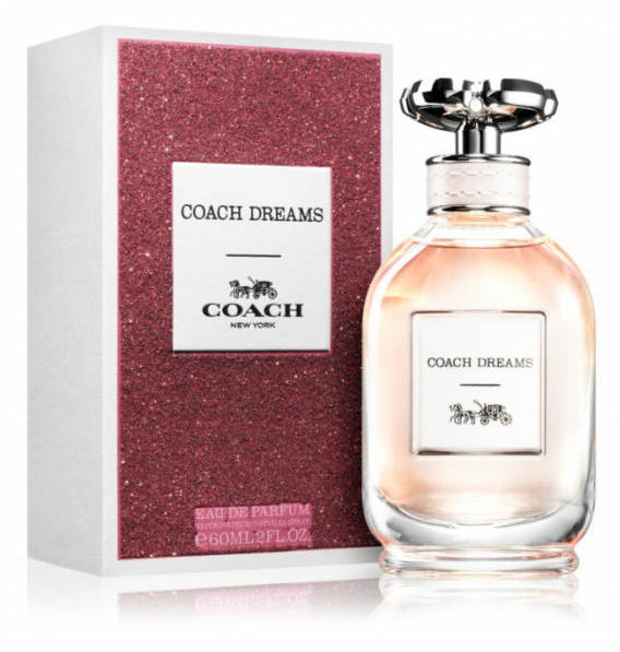 Coach Dreams perfume bottle and packaging on a white background