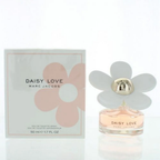 Marc Jacobs Daisy Love perfume bottle and packaging on a white background