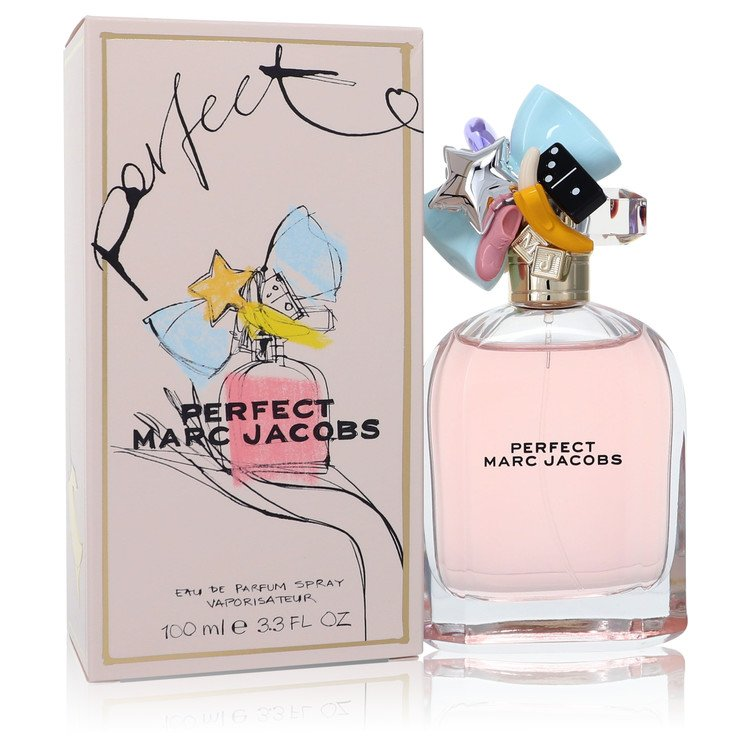 Marc Jacobs Perfect perfume bottle and packaging on a white background