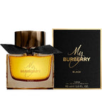 Burberry My Black perfume bottle and packaging on a white background