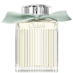 Chloe perfume bottle with a green ribbon on a white background