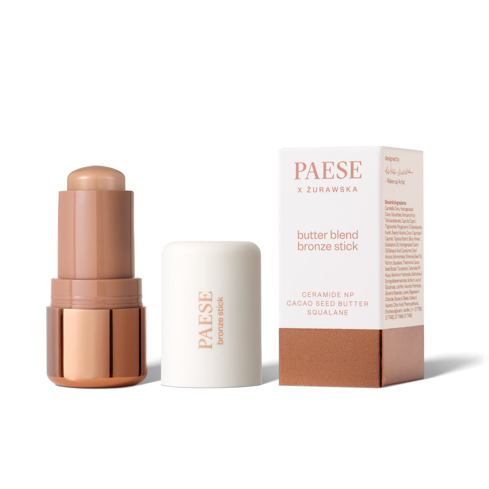 PAESE butter blend bronze stick with packaging on a white background
