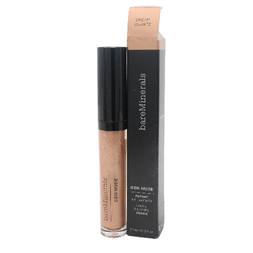 BareMinerals Gen Nude lip lacquer with packaging on a white background