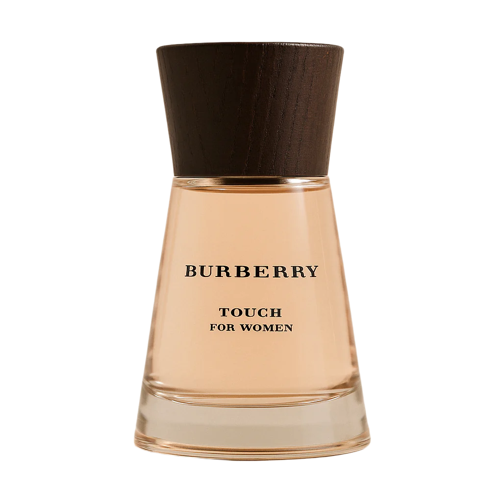 Burberry Touch for Women perfume bottle on a beige background