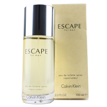 Calvin Klein Escape for men eau de toilette spray bottle and packaging on a white background