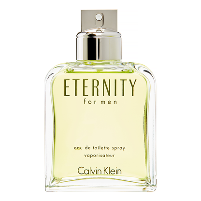 Calvin Klein Eternity for men perfume bottle on a white background