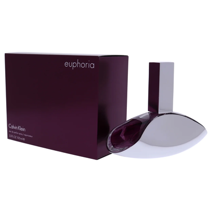 Calvin Klein Euphoria perfume bottle and packaging on a white background
