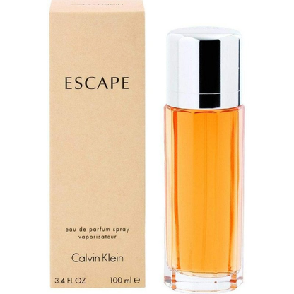 Calvin Klein Escape perfume bottle and packaging on a white background