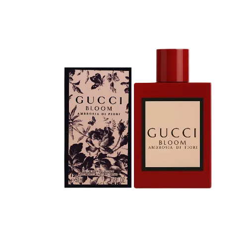 Gucci Bloom Ambrosia di Fiori perfume  spray on a white background
