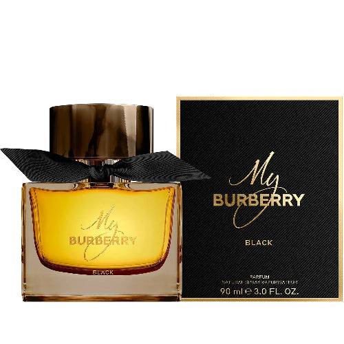 Burberry My Black perfume bottle and packaging on a white background