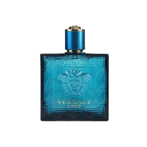 Versace Eros perfume bottle on a white background