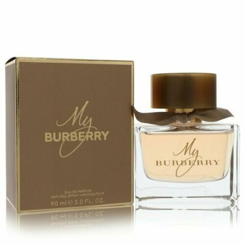 Burberry perfume bottle and packaging on a white background