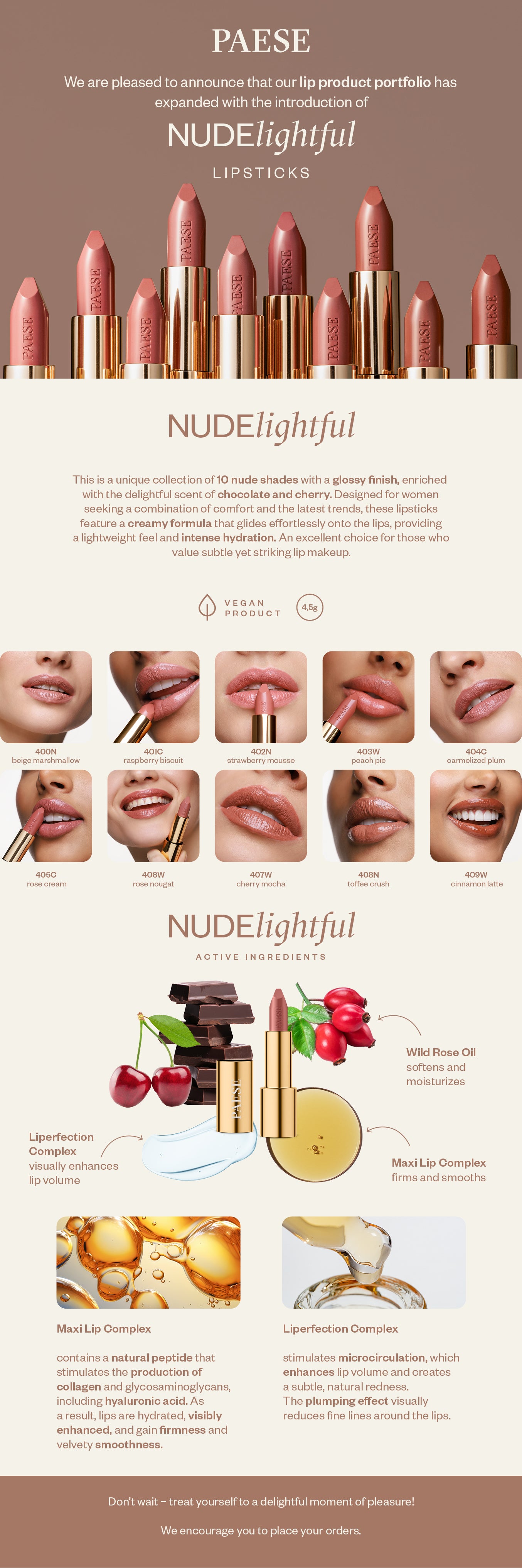 PAESE Nudelightful Lipstick