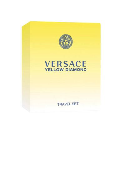 Versace Yellow Diamond travel set packaging on a white background