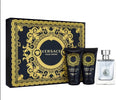 Versace perfume set with decorative packaging on a white background