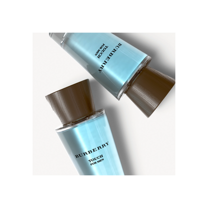 Two Burberry perfume bottles on a white background