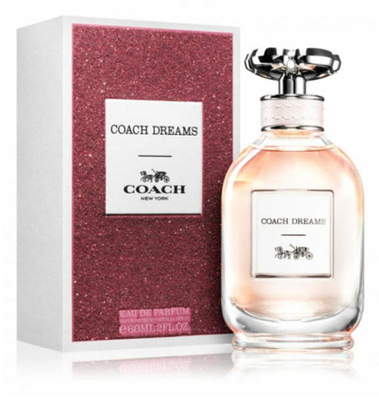 Coach Dreams perfume bottle and packaging on a white background