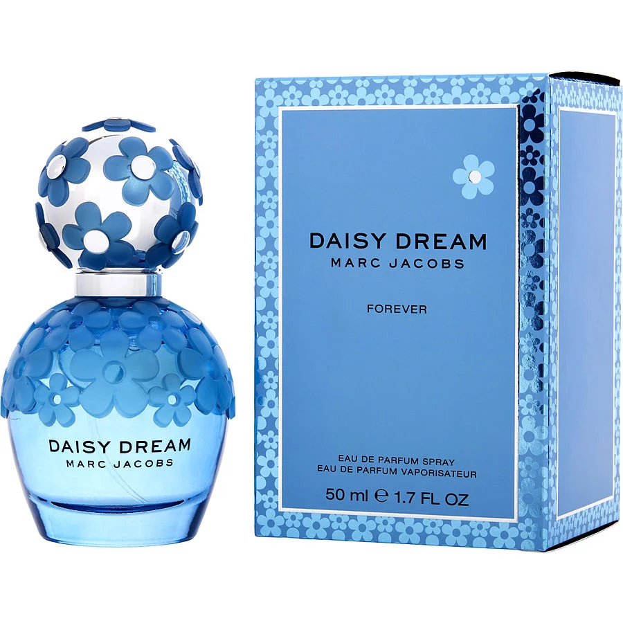 Marc Jacobs Daisy Dream perfume bottle and packaging on a white background