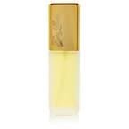 Perfume bottle with gold cap on a white background