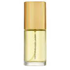 estee lauder white linen Perfume bottle with gold cap and clear body on a white background