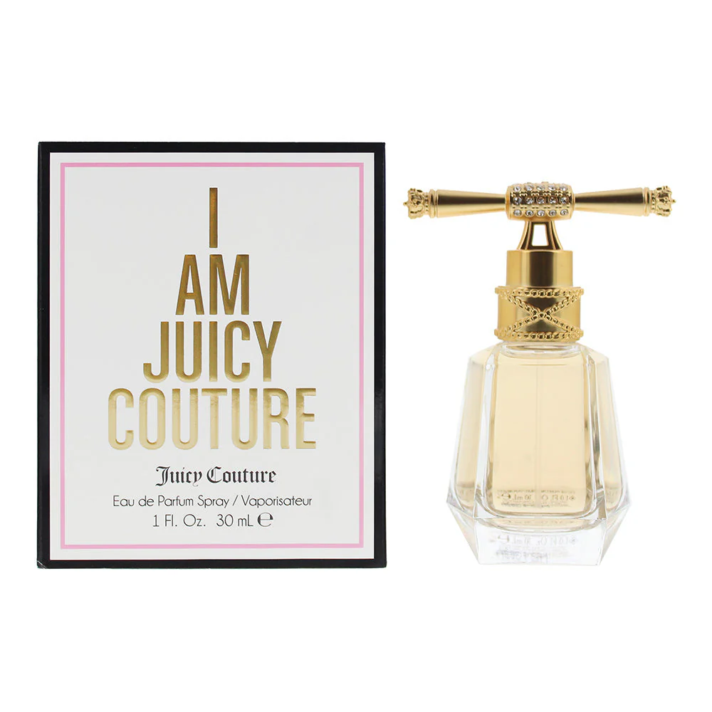 Juicy Couture perfume bottle and packaging on a white background